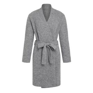 CIDER OVERSIZED WOOL BLEND GRAY LONG BELTED CARDIGAN SWEATER XS / SMALL /MED NWT